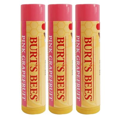 Burt's Bees Feuchtigkeitsspendender Lippenbalsam 4,25g, rosa Grapefruit, 3 Stück