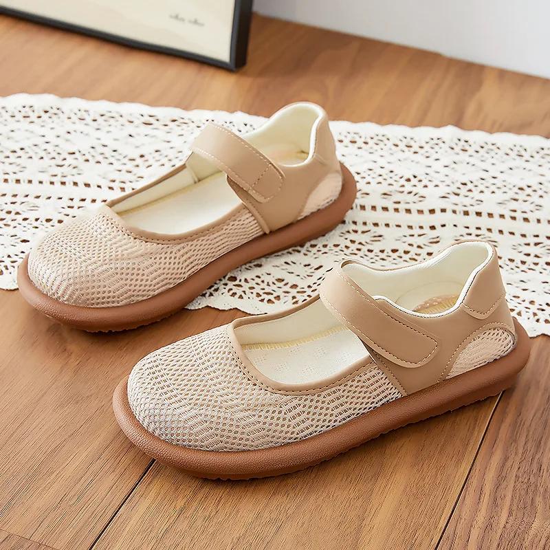 Summer Mesh Women's Soft Soled New Shoesversatile Breathable Casual Shoes Breathable Cloth Shoes Women's Outdoor Work Sandals