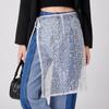 Mesh Sequined Lace Skirt Women'S Floral Stacked Skirt Hem, Hip Cover, Fart Curtain Skirt Tide