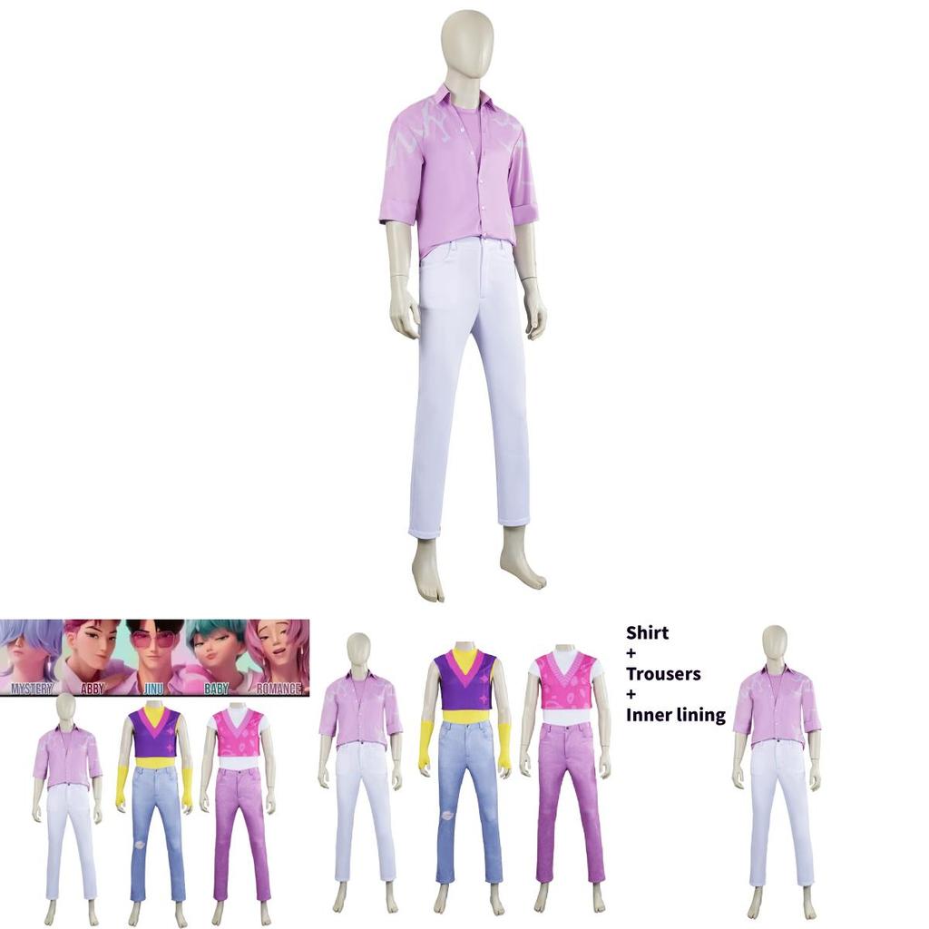 Kpop Demon Hunters Saja Boys Cosplay Costume Polyester Fabric With Stage Performance Suit For Teens And Adults