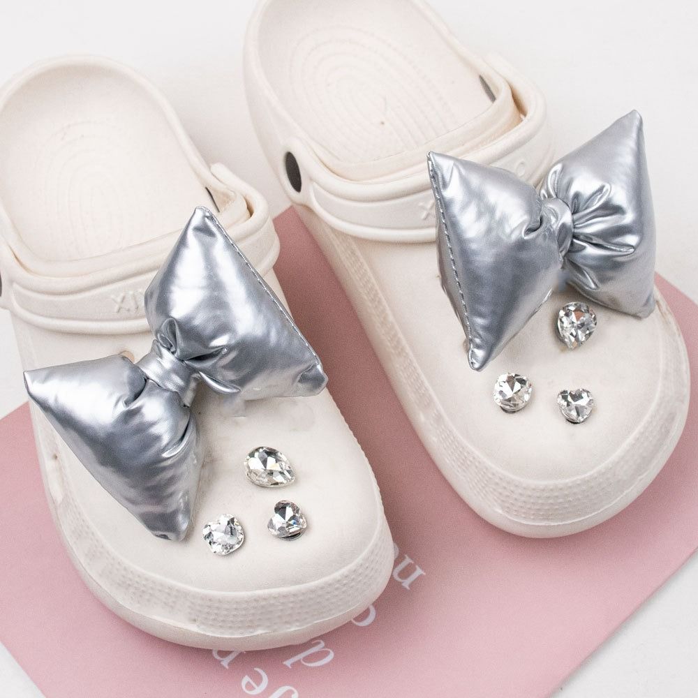 Cute All-match Shoe Charms for Crocs DIY Candy Colors Bow Detachable Shoes Buckle Decoration Accessories Woman Kids Gifts