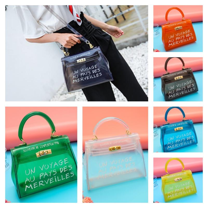 Candy-colored Transparent Shoulder Bag For Women Pvc Material Jelly Bag Medium Size Ideal For Daily Wear