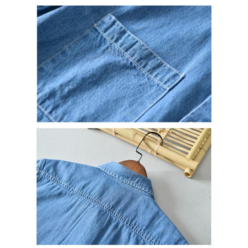 Simple Short-Sleeved Shirt For Men Casual Youth Denim Shirt Jacket For Men
