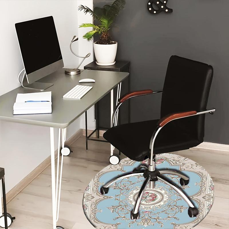 

1PC Victorian Floral Non-Slip Floor Round carpet, Office, family, bedroom, Large Area Rug Indoor Rugs, Durable Polyester-L0335 80cm by 80cm