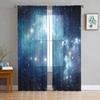 Star Galaxy Starry Sky Tulle Curtains For Living Room Bedroom Kitchen Decoration Chiffon Sheer Voile Window Curtains Kids Drape