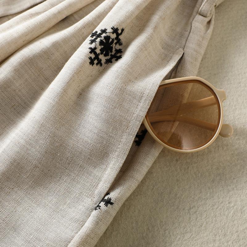 2026 Spring/Summer Sleeveless Cotton Linen Dress in Natural Hemp, Round Neck, Loose Fit, Literary Style