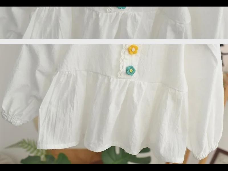 Spring 2023 Stylish Long Sleeve Baby Doll Shirt - Korean Style for Girls