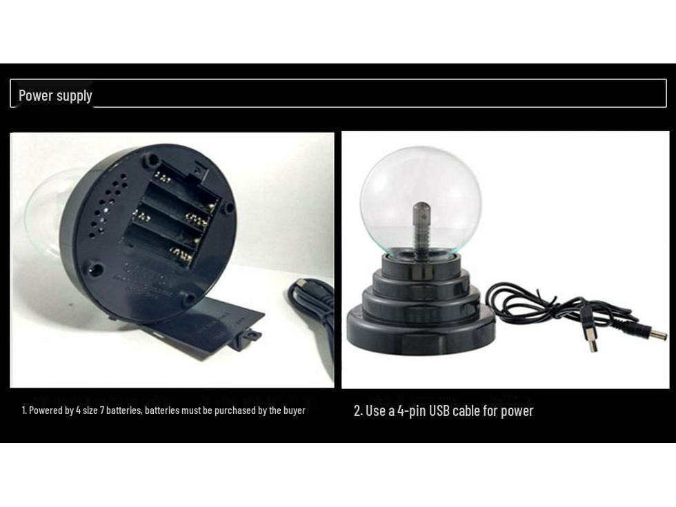 3" USB Electrostatic Lightning Ball Night Light 