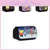 Smiling Friend Printed Nylon Pencil Bag Dual Compartment Kids School Stationery Organizer