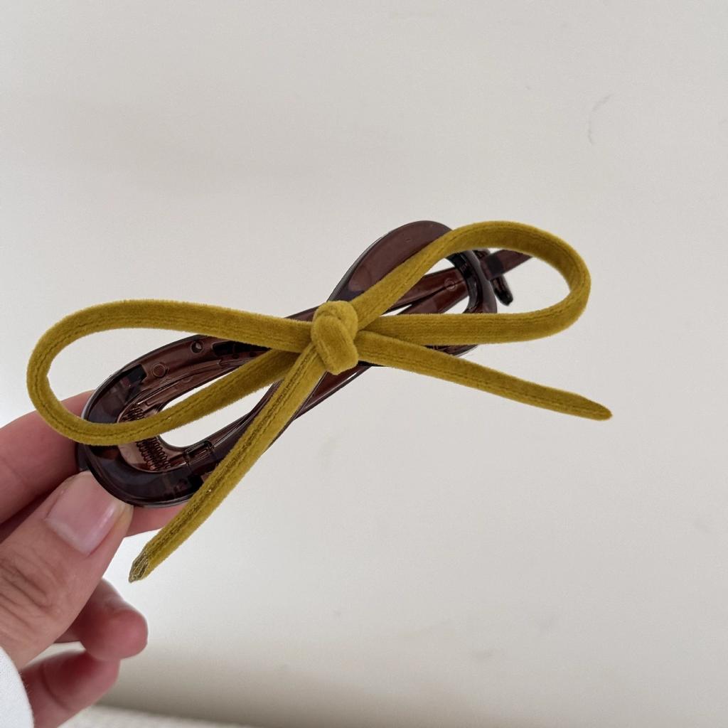 Velvet Bow Hair Clips Twist Clamp for Women Hair Claw Back Head Updo French Elegant Hairpin Hair Accessories Female Headwear