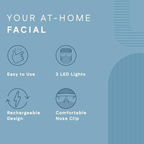 Rechargeable Led Face Mask For Men And Women 60 Min 3-In-1 Led Light Therapy For Glowing Skin, Anti-Ageing, Anti Acne, Facial At Home All Skin Type