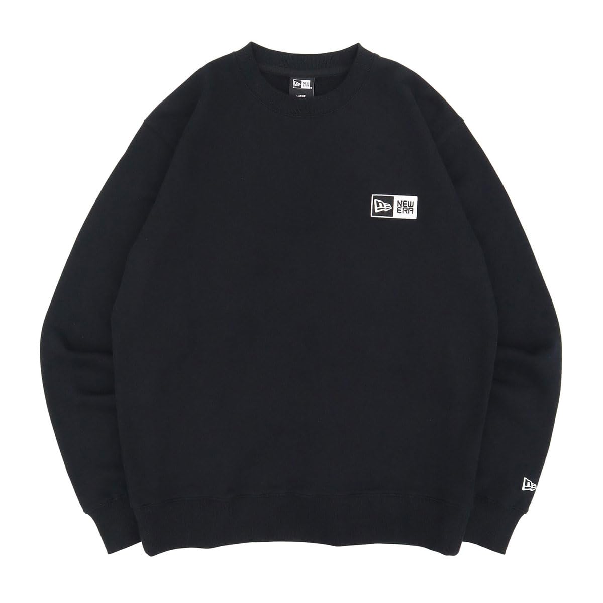 

New Era Crew Neck Sweatshirt Size Box ONSPOTZ Perfect for Outings and Travel (14507994, NER35A5166), Black, L, Logo, Exclusive, Unisex, Streetwear, чёрный
