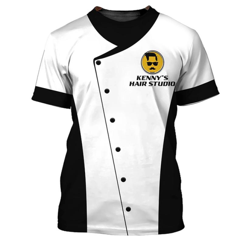 Женская футболка с принтом парикмахерских инструментов — фото 18