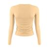 Women's Fashion Solid Colour Round Neck Long Sleeve T-Shirt Top