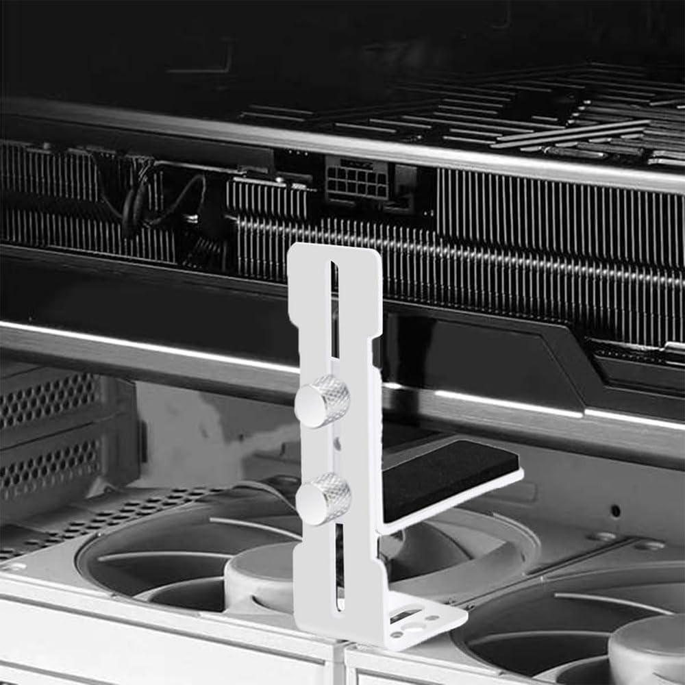 Samcos Metal Graphics Card Support Adjustable Vertical or Horizontal Fan Prevents Video Card from Easy Screw for PC Case Installation Bracket, 6-96mm