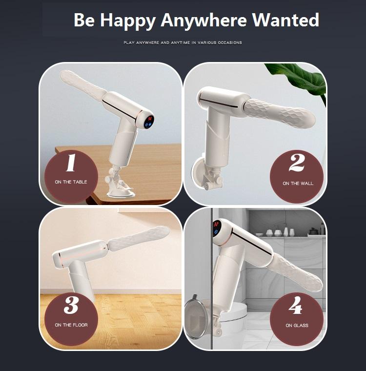 Inteligentní automatická penicová erotická hračka 2 v 1 Elektrický stroj na sex pro ženy 32 Frekvence nahoru a dolů Přítlačný vibrátor Dildo + Masážní přístroj pro relaxaci svalů