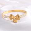 Titanium steel , European and American fashion bow diamond , girls' advanced sense of light luxury, non-fading butterfly 