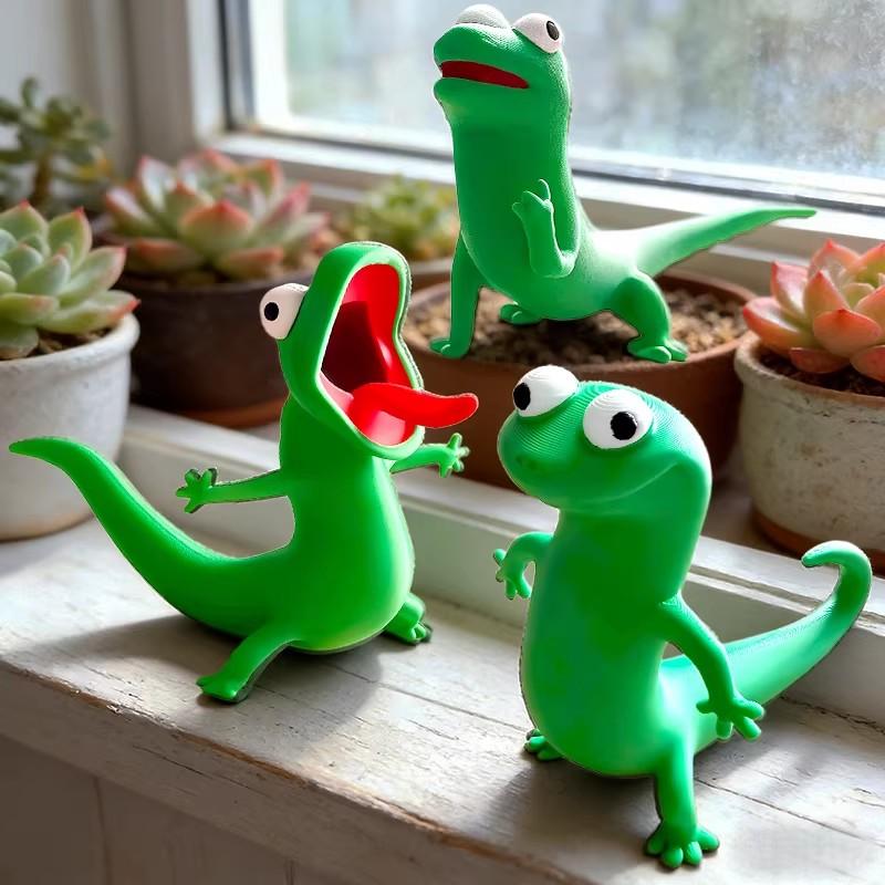 3D Printed Cute Green Lizard Tom Ornament Creative Desktop Decoration Acrylic Keychain Bags Pendent Anime Movie Merchandise Gift