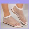 Elegant Flat Roman Sandals For Women Crystal Decorated Breathable Mesh Fabric In 2024 Spring Summer Fashion