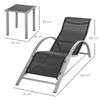 Three-Piece Curved Sun Lounger Set - Black