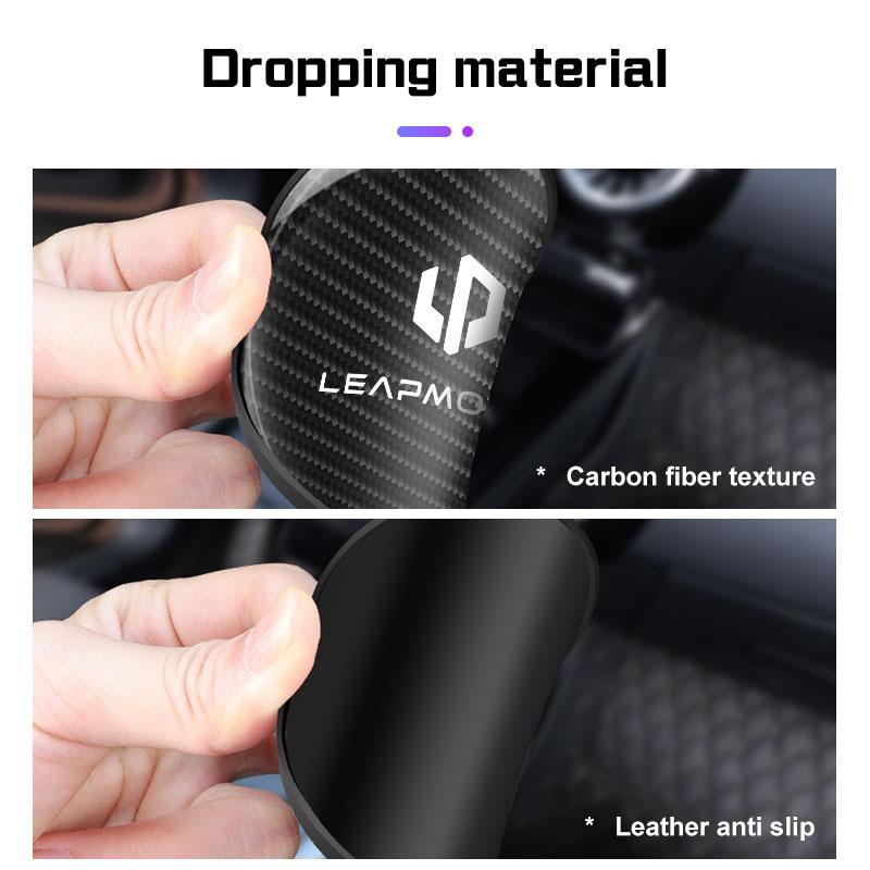 2Pcs Carbon Fiber Leather Car Coaster Water Cup Mat For Leapmotor T03 S01 C11 C01 C10 C16 B10 Non-slip Pad Interior Accessories