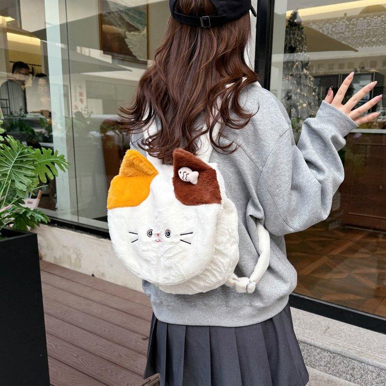 Schoolbag bear cartoon backpack cute girl college student backpack doll bag pain bag doll plush mini schoolbag