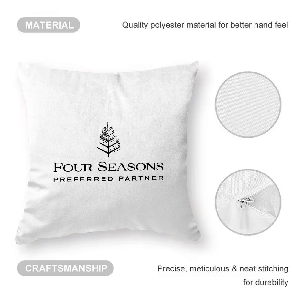 

F-Four Seasons Hotels Pillow Case Anti-dustmite Pillow Invisible zipper silky short plush Sofa cushion cover 12x12Inch