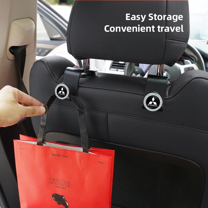 2Pcs Car Seat Back Hooks Multi Function Hanging Bag Hook For Mitsubishi ASX Lancer Mirage Pajero Attrage Xpander Outlander