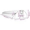 VidaXL Greenhouse with White Steel Frame 72 M² 18x4x2 M, Polytunnel, Cold Frame, Tomato Greenhouse, Garden Greenhouse, 3188079