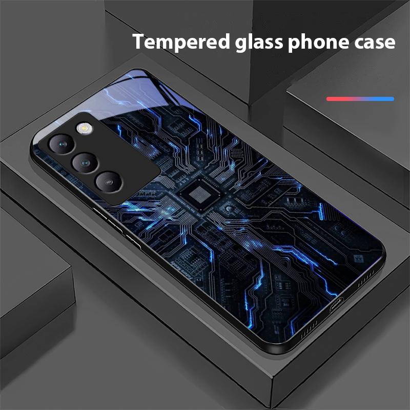 Počítačový prvek Pro Y72 33S 11 03 36 96 Lite 35 16 Iqoo 12 V40 SE 5G 29 40 21 30 X80 Pro Vivo Tvrzené sklo Pouzdro na telefon Černé