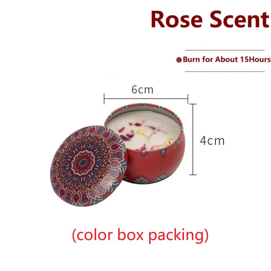 1PCS Vintage Can Candles Soy Wax Flower Fragrance Scented Candle Home Decoration Candle Jars for Wedding Ceremony Birthday Gift