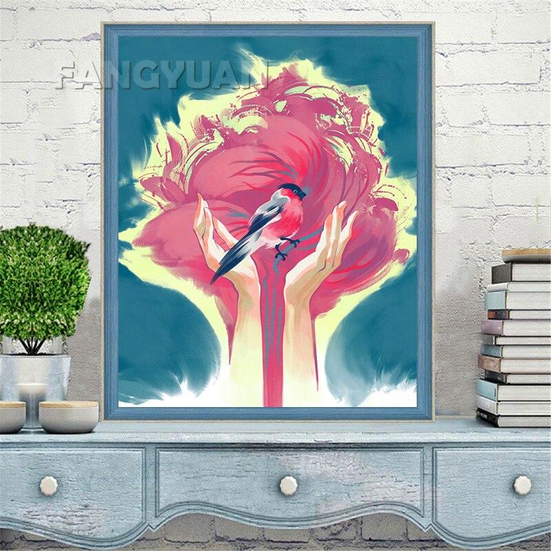 Tam Yuvarlak Elmas Nakış Çizgi Roman Hayvanlar Diy 5D Elmas Boyama Karikatür Soyut Portre Taklidi Duvar sanat posterleri