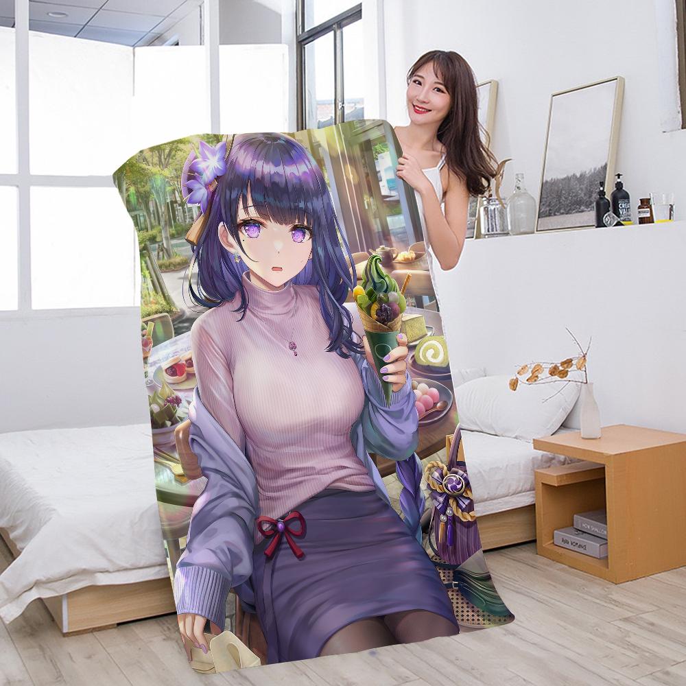 Raiden Shogun Genshin Impact Beach Towels Shower Towel Sauna Travel Spa Microfiber Quick Dry Gym Accessories Cute Room Decor