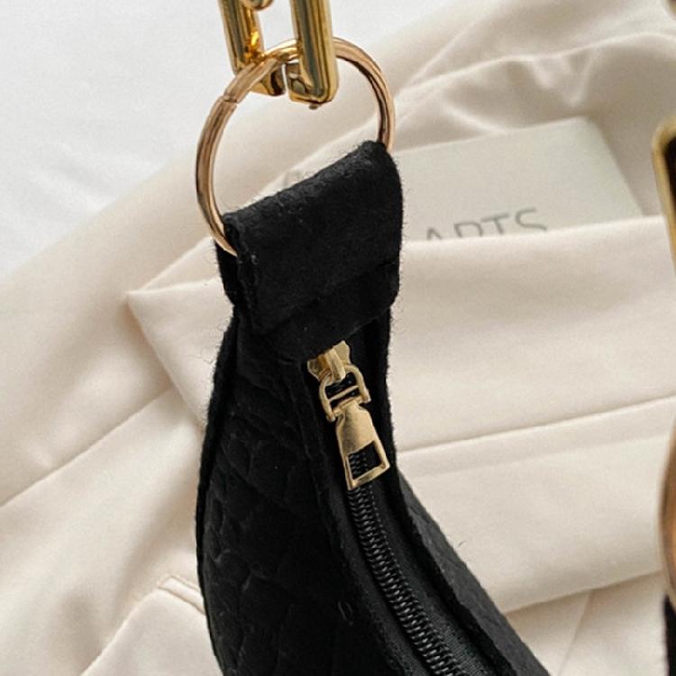 Sophisticated Shoulder Bag Felt Handbag Crossbody Bag with Chain Strap for Women