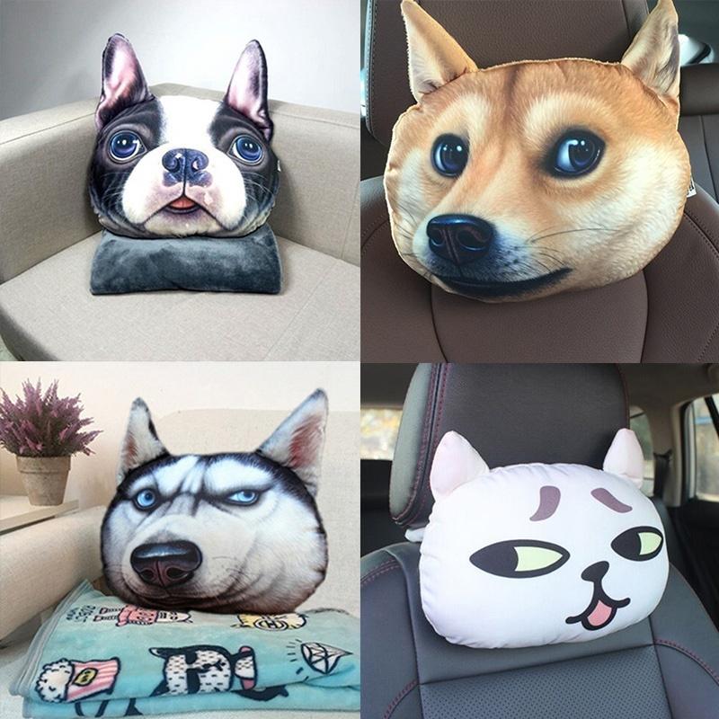 Lovely Funny Doge Plush Pillow 3D Simulation Shiba Inu Cushion Dog Head Pillow