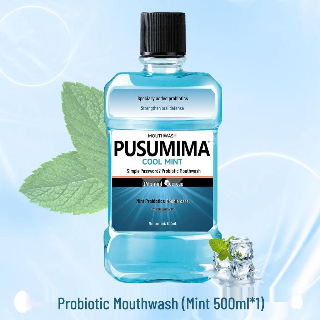 Minty Probiotic Antibacterial Mouthwash: Fresh Breath, Long-Lasting, Sugar-Free, Portable.
