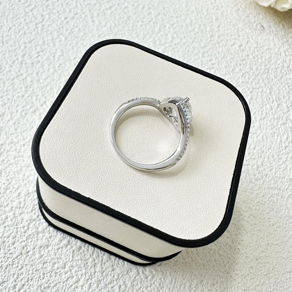 Vinregem 100% 925 Sterling Silver 3EX VVS1 D Color Heart Cut 7*7 MM 1.2CT Real Moissanite Diamonds Ring for Women Wedding Party Fine Jewelry Gifts
