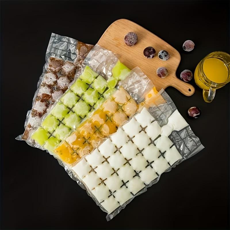50Pcs Disposable Ice Cube Bags Self Sealing PE Ice Maker Mold With 1Pc Funnel For Juice Coffee