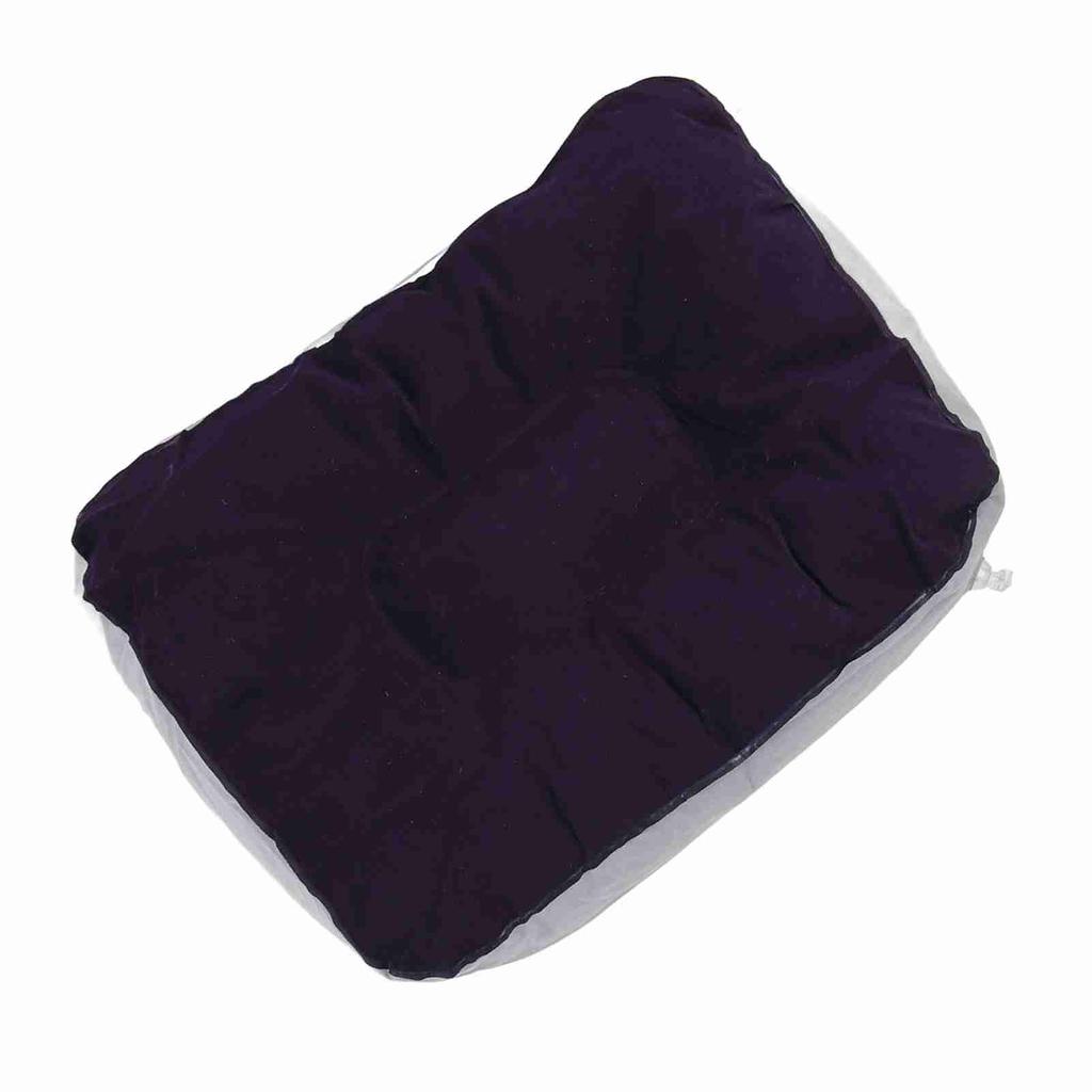 Inflatable Flocking Travel Foot Rest Soft Pillow Travel Flights Relax Cushion With Air Pump