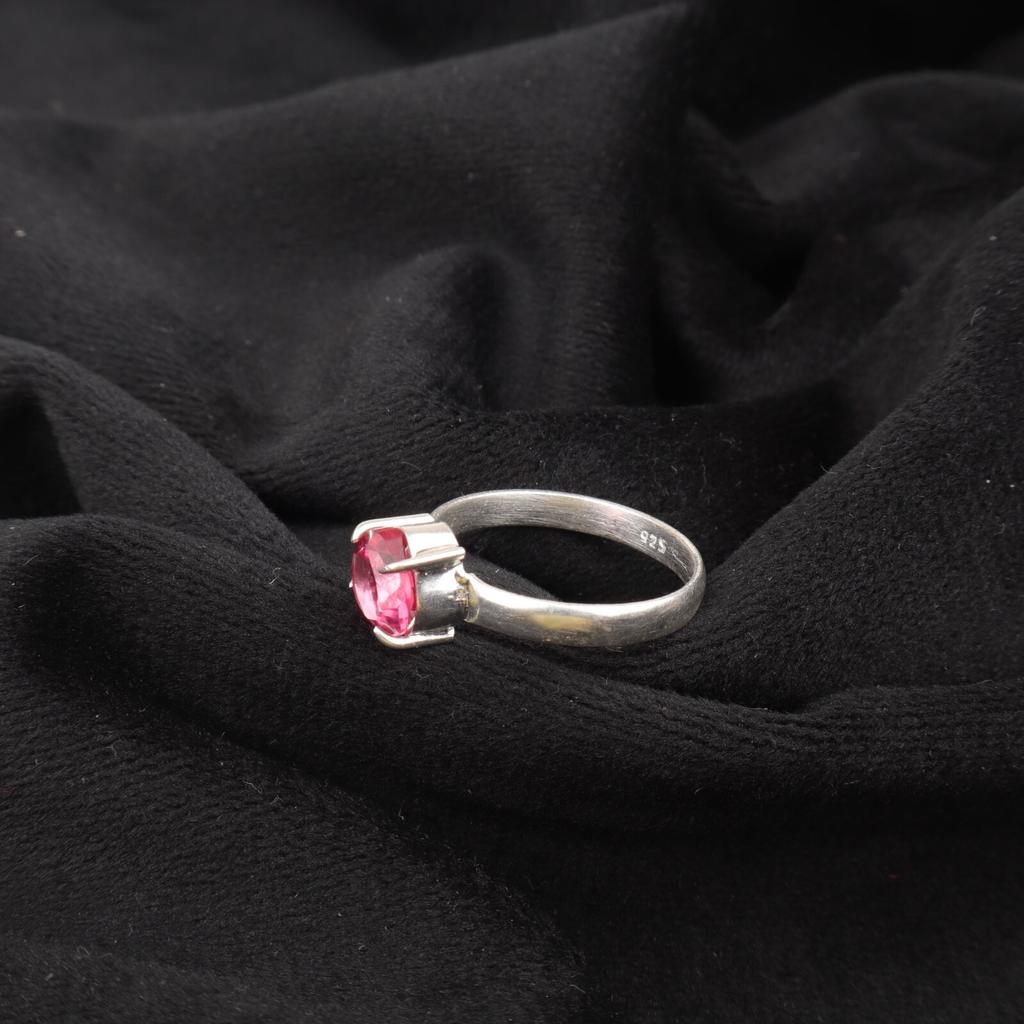 Natural Pink Tourmaline Gemstone 925 Sterling Silver Handmade Ring Gift For Her RR-43-14