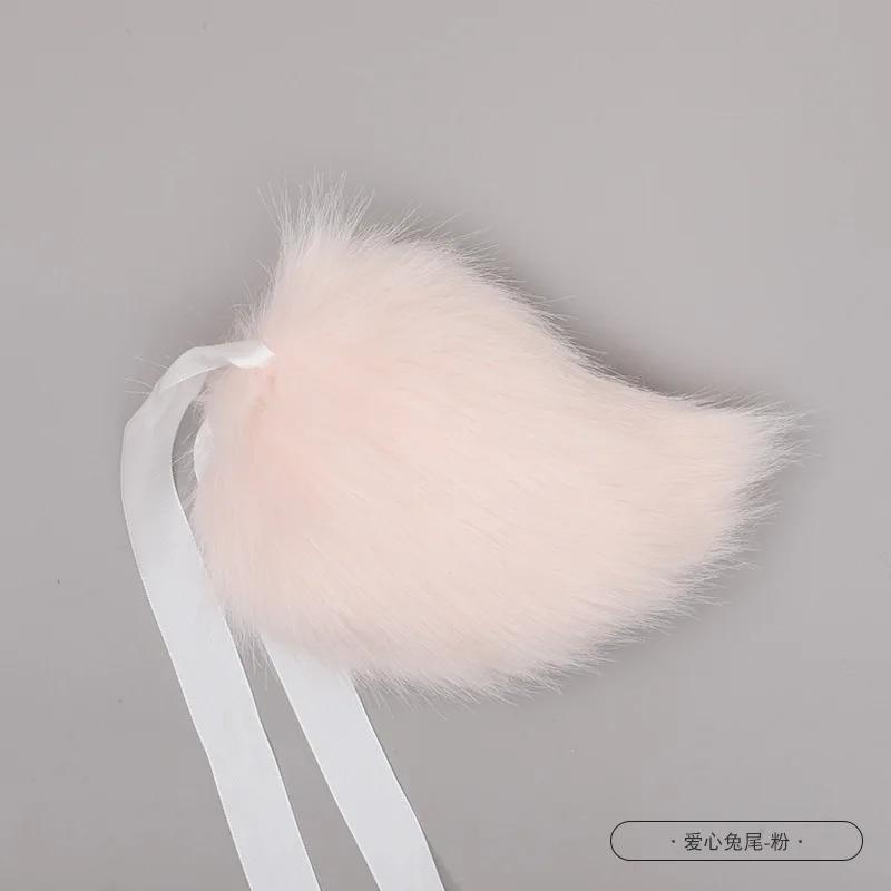 Kawaii Konijnenstaart Pluche Kunstbont Konijnenstaart Cosplay Kostuum Accessoires Konijnenstaart voor Halloween Feest Rollenspel JK Meisje Anime Staarten One Size