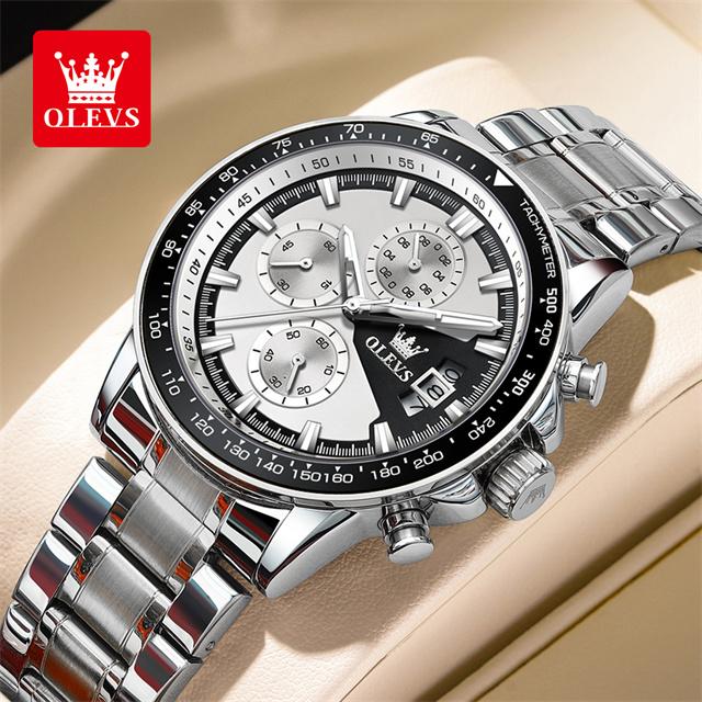 OLEVS Top Men's Watches Luxury Waterproof Luminous Classic Quartz Wrist Watch for Men Chronograph STOP WATCH Sports Man Watch