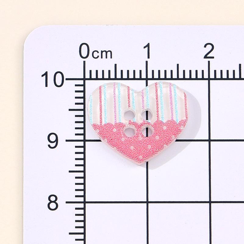 Heart Pattern Button Set for DIY Crafts: Cute Handmade Sewing, Clothing Decor, Hair Ties, Bracelets, and Charms