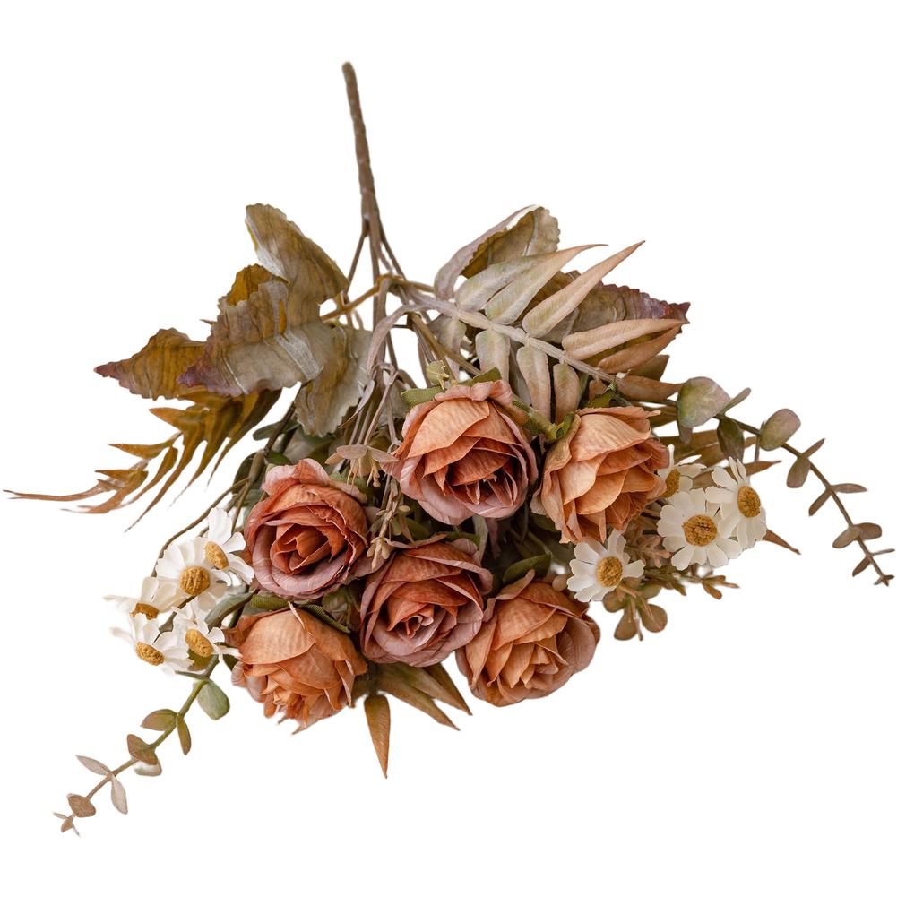 Artificial Rose Bouquet Fake Floral Ornament Complete Set Arrangement