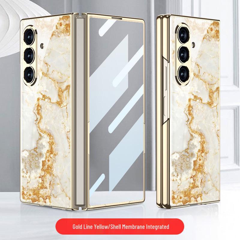 Heart of the World: Electroplated Samsung Z Fold7 Glass Case - Trendy, Simple Style Protective Cover