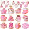 24-Piece Pink Candy & Gingerbread Christmas Tree Ornament Set