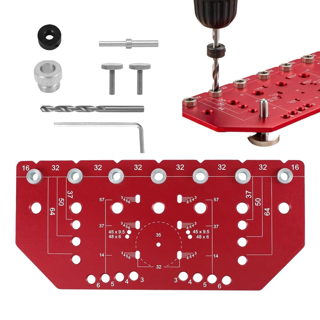 Cabinet Hole Drilling Template Door Positioning Tool Clamp Cabinet Drill Guide For Professionals Beginners House Woodworking