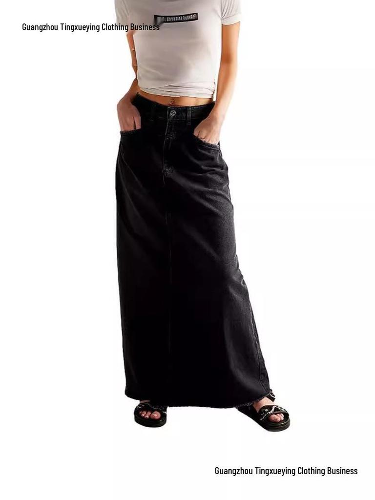 Summer Women's Loose Straight Casual Denim Skirt
