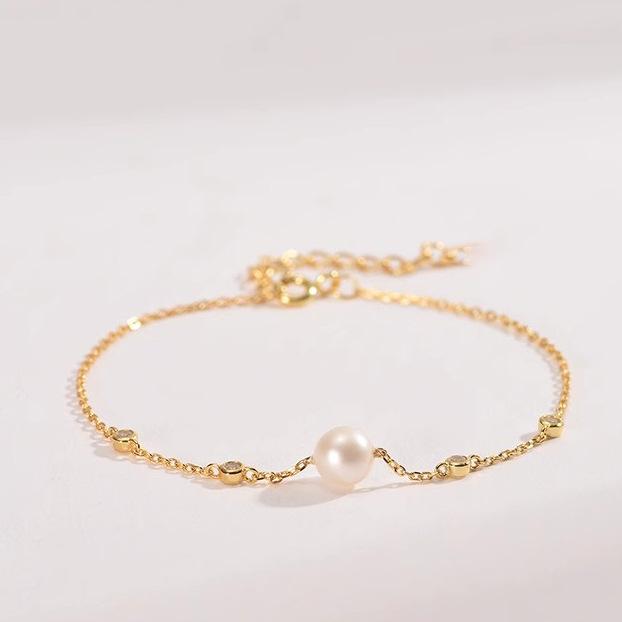Ins Wind Natural Freshwater Pearl Bracelet Sparkles with Gypsy Design Packing and Wholesale