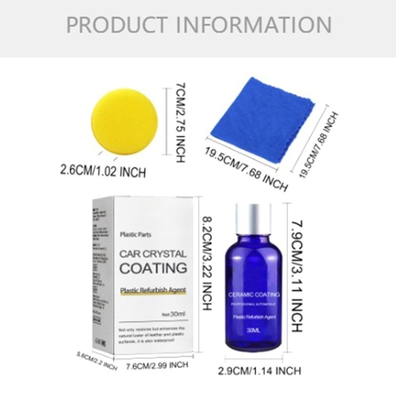 30ml Car Plastic Parts Restorer Plastic Crystal Coating Plastic Parts Renovation Coating Revitalizing Coating Agent